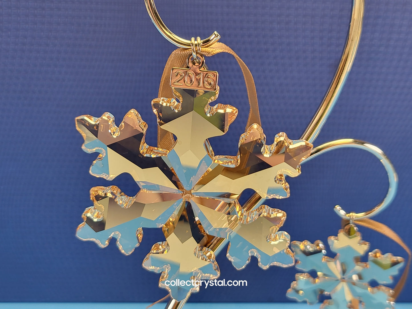 Swarovski gold SCS 2016 Snowflake Christmas Ornament Set # 5222351