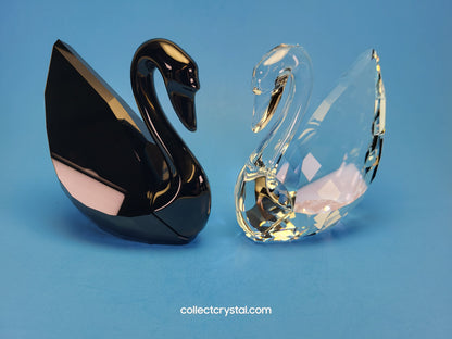 Swan birds Jet 1098643 & Clear 1075309 Swans Set 2011 SOULMATES Figurines Wedding Gift