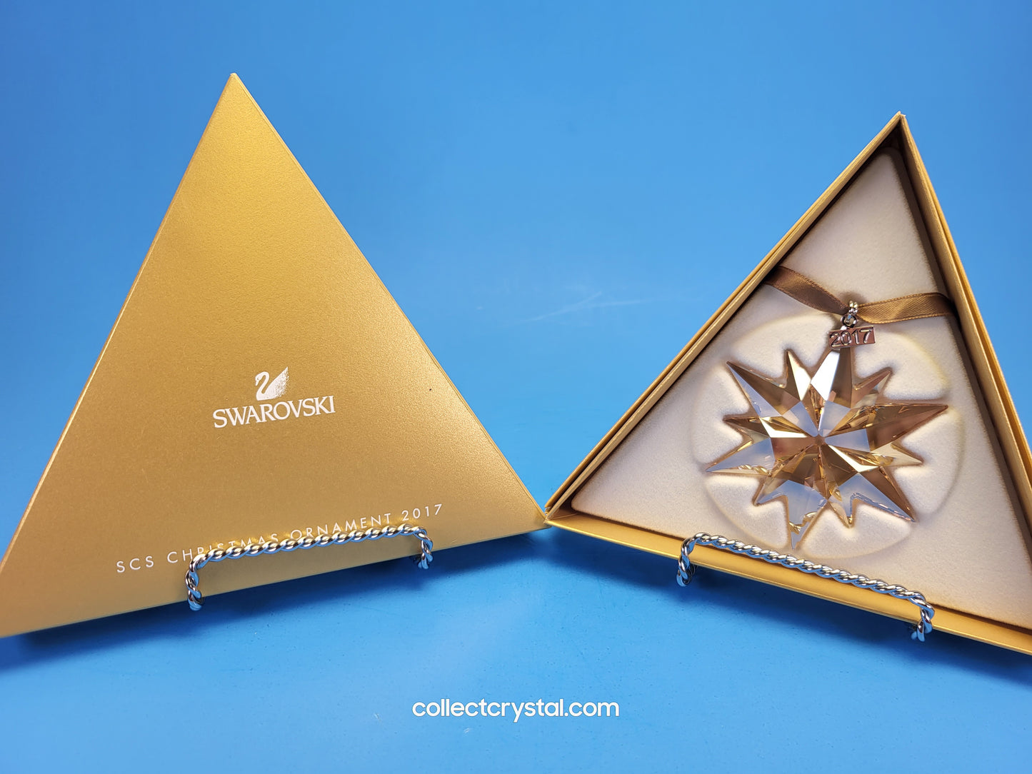 Swarovski SCS gold 2017 Snowflake Christmas Ornament Set # 5268828