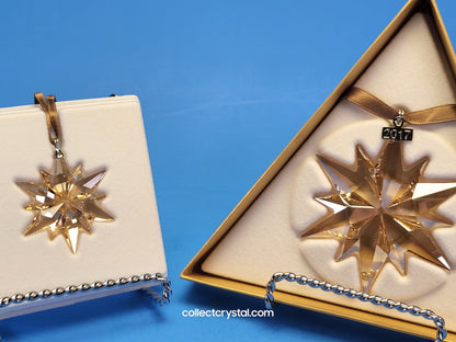 Swarovski SCS gold 2017 Snowflake Christmas Ornament Set # 5268828