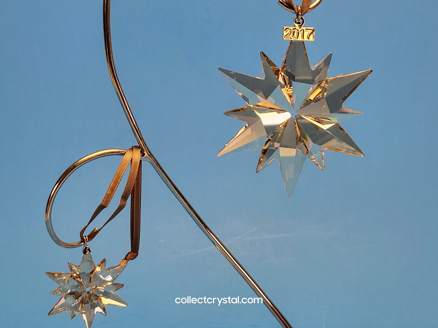 Swarovski SCS gold 2017 Snowflake Christmas Ornament Set # 5268828