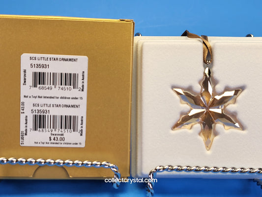 SWAROVSKI 2015 CHRISTMAS ORNAMENT GOLD SCS LITTLE 5135931