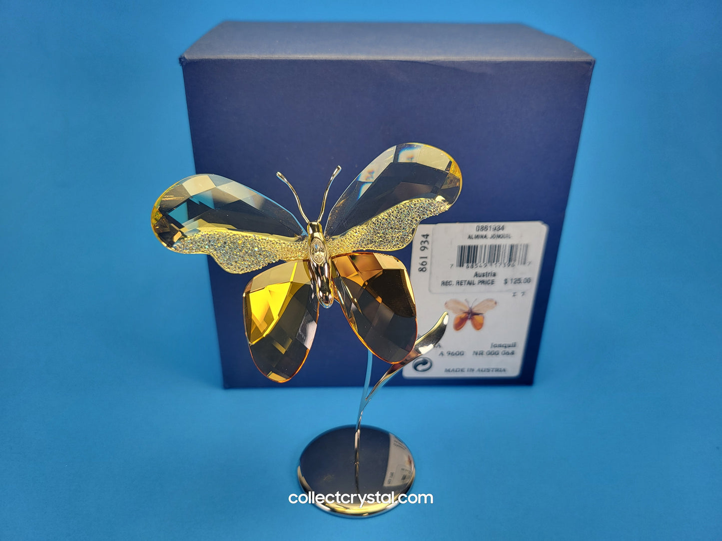 SWAROVSKI CRYSTAL PARADISE BUGS OBJECT – BUTTERFLY ALMINA JONQUIL # 861934