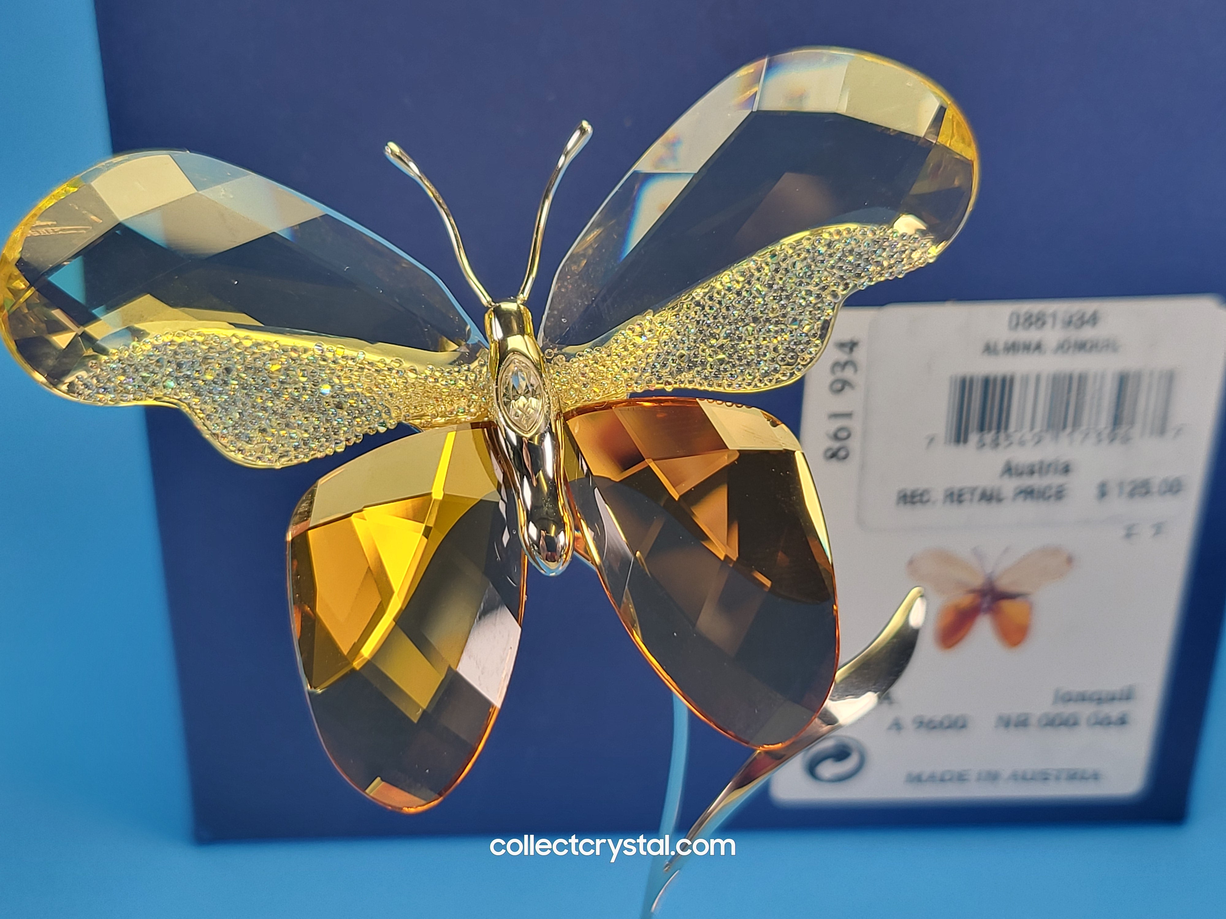 SWAROVSKI CRYSTAL PARADISE BUGS OBJECT – BUTTERFLY ALMINA JONQUIL # 86 –  Collect Crystal