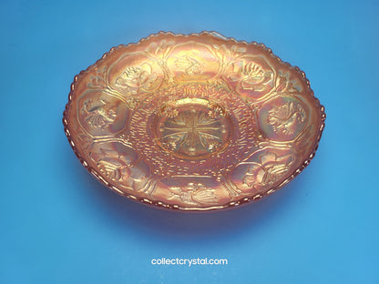 Fenton Dragon Lotus Orange Carnival Bowl