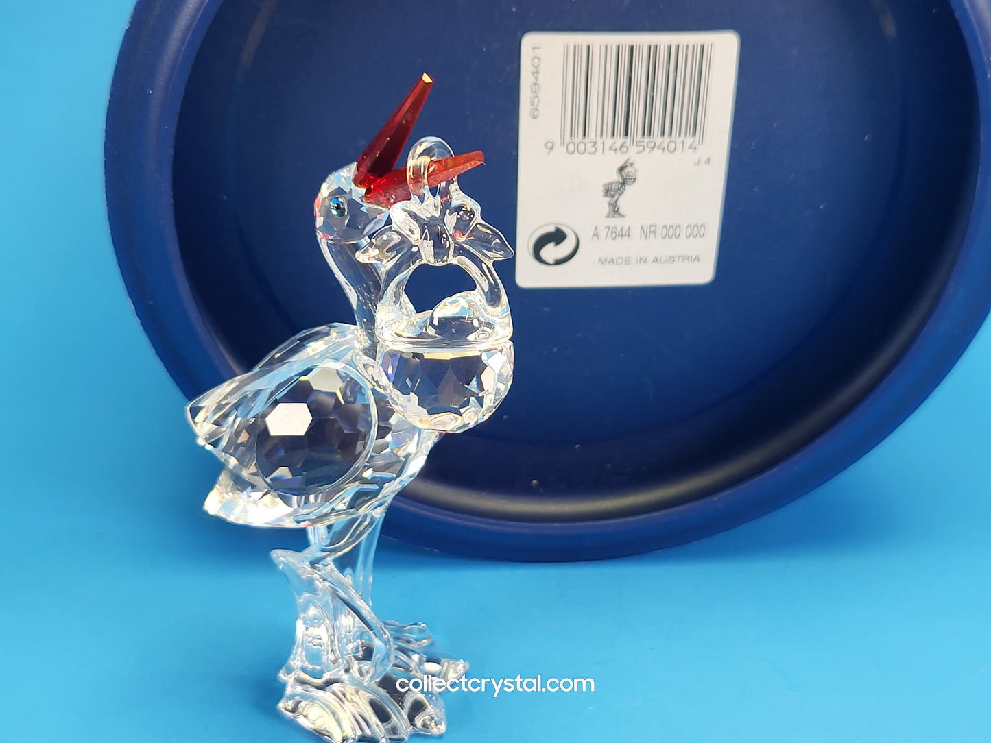 Stork Bird w/Baby in Basket Figurine 659401 Cheerful Times