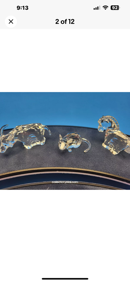 Swarovski Zodiac Complete 12 Piece Set  MIB Complete w display