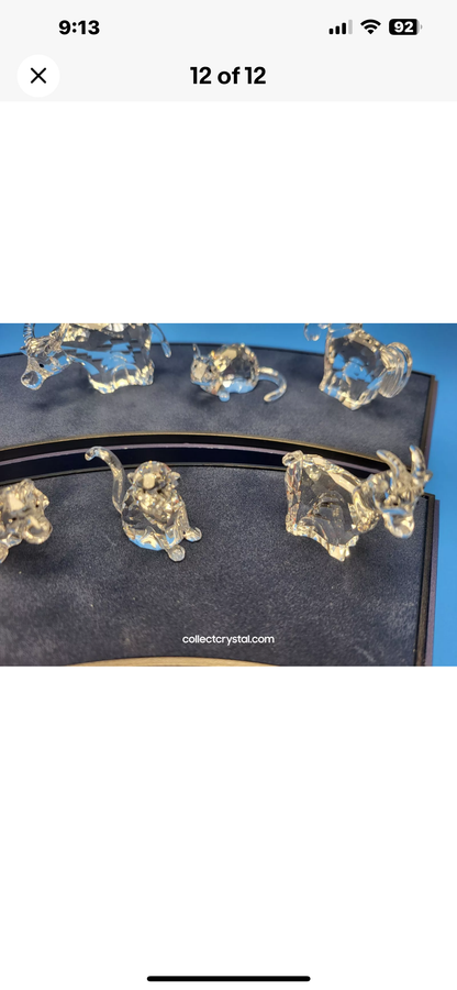 Swarovski Zodiac Complete 12 Piece Set  MIB Complete w display