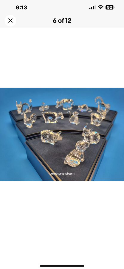 Swarovski Zodiac Complete 12 Piece Set  MIB Complete w display