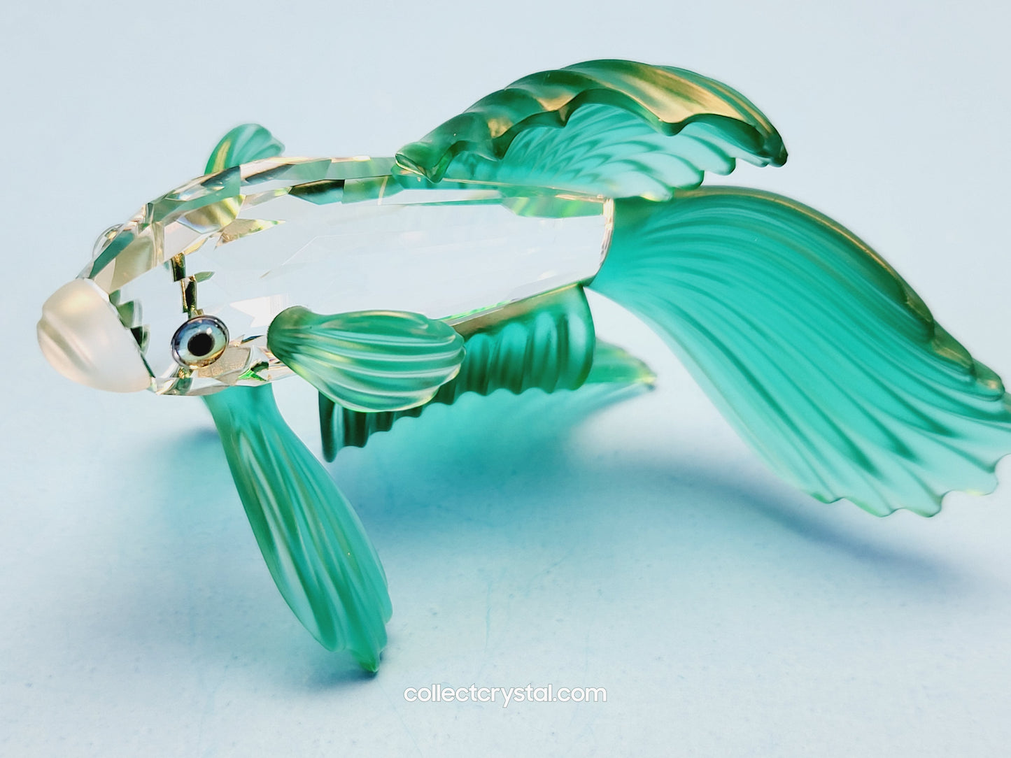 SIAMESE FIGHTING FISH Figurine Green Beta 261259, Swarovski