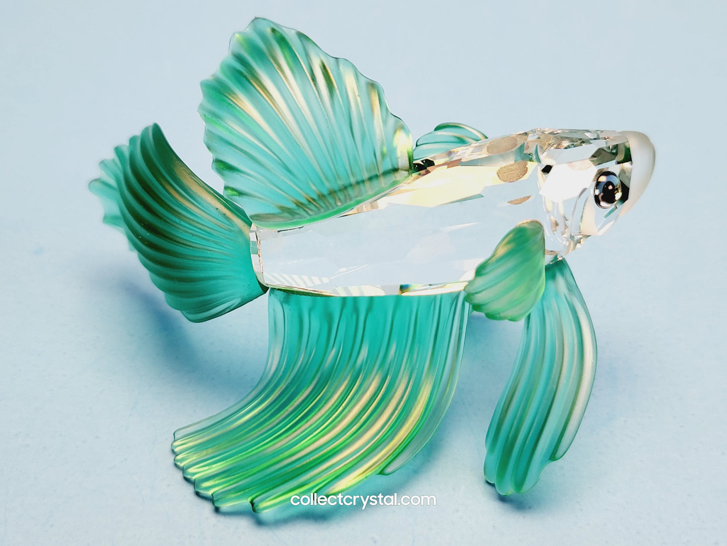 SIAMESE FIGHTING FISH Figurine Green Beta 261259, Swarovski